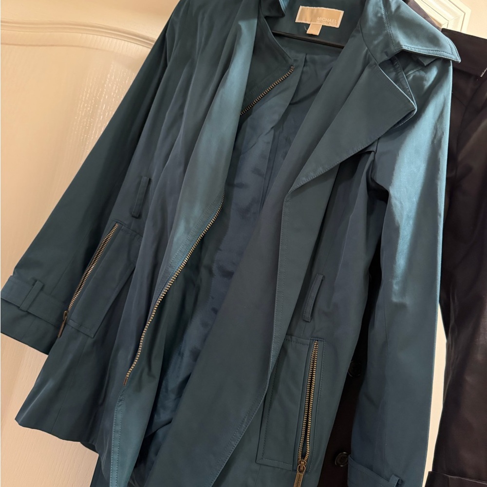 Michael Kors Teal Trench Coat